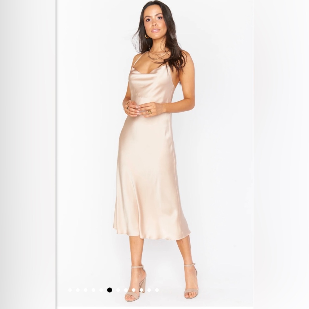 Show me your mumu veronica Cowel dress in champagne